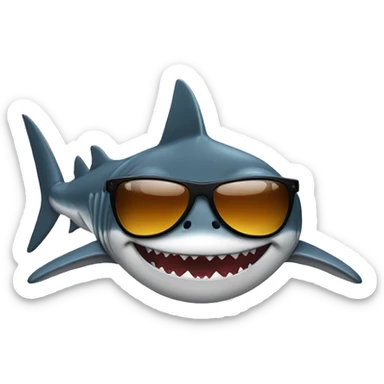shark with sunglasses relax sticker