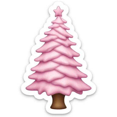 pastel pink christmas tree sticker