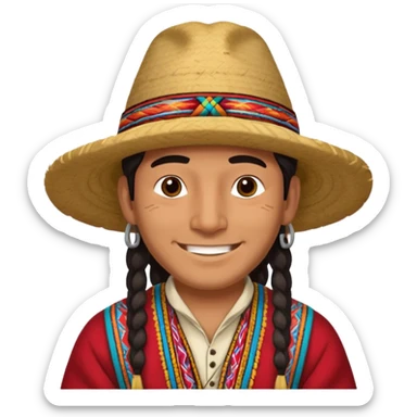 andean man with andean details sticker