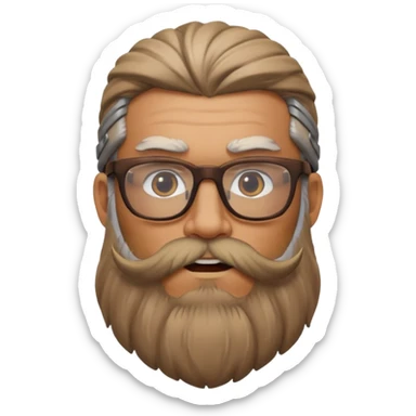 Glasses-Wearing wild viking büst sticker