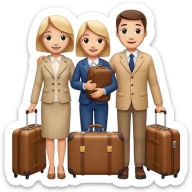 family with suitcases sticker
