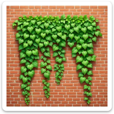 red brick wall with green ivy growing on it sticker