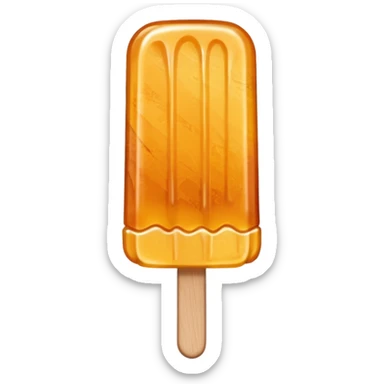 small roughly shaped maple taffy on a popsicle stick sticker