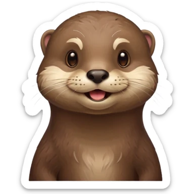 a flirty male otter winking sticker