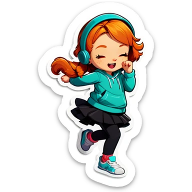 Ginger girl dabbing  sticker