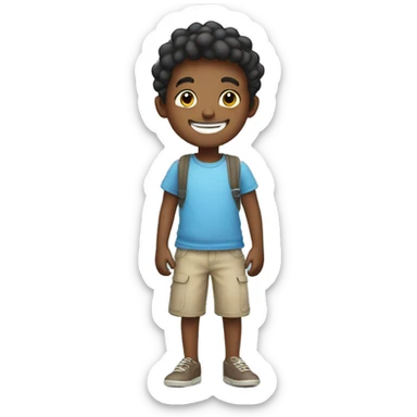 happy boy in blue sky sticker