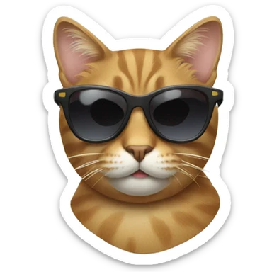 Cat with sunglasses sticker