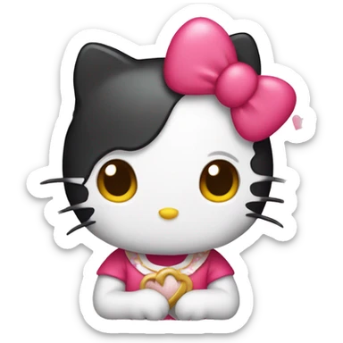 Hello kitty with hearts around sticker