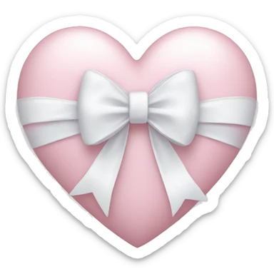 Pastel pink heart with white bow sticker