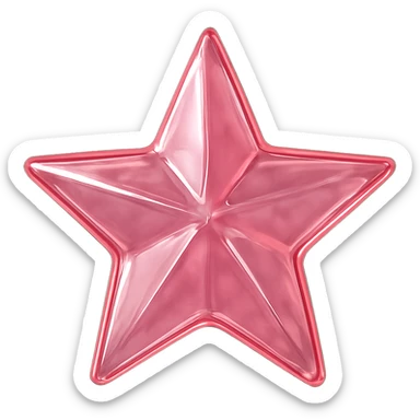 star with a glass effect, pink, no background sticker