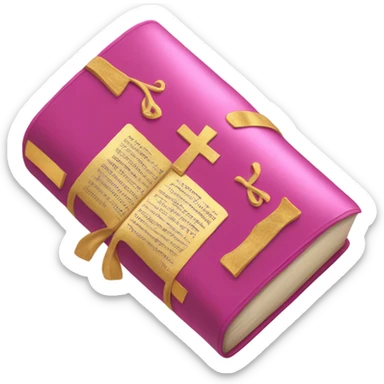 A pink and golden laced Bible sticker