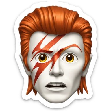 A TOK emoji of david bowie aladdin sane, grey background sticker