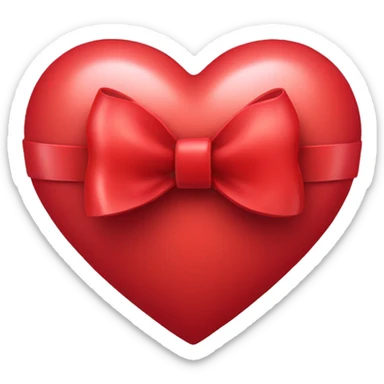 Red heart with a bow  sticker