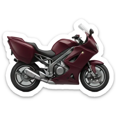 motorcycle realistic burgundy sticker