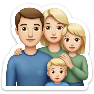 dad, mom and 2 sons sticker