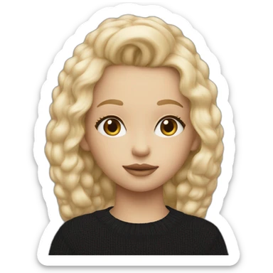 Blond girl in black Calvin Klein sweater sticker