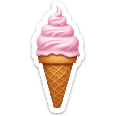 pastel pink ice cream cone sticker