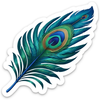 create a single peacock feather emoji sticker