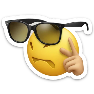 Yellow emojis with Black rayban and show thé index finger sticker