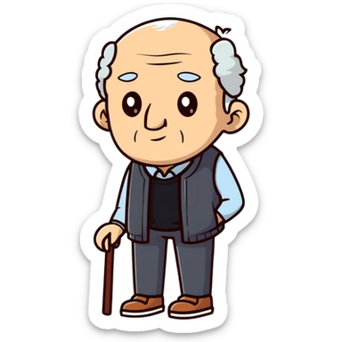 elderly white grandfather sticker