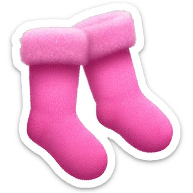 pair of pink fuzzy socks  sticker