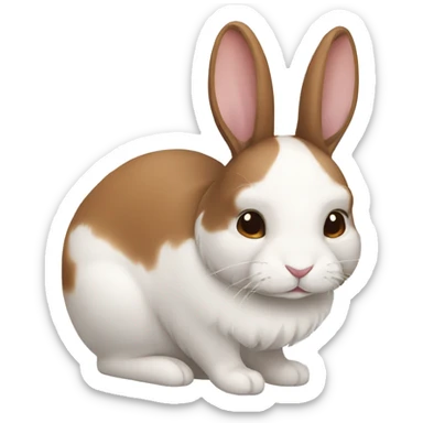brown and white rabbit sticker