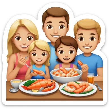 "I went to eat seafood with my family" sticker