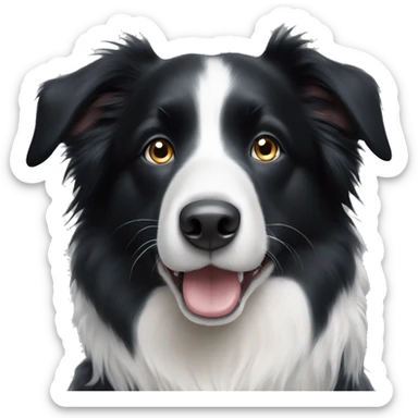 Black and white border collie dog face with blue eyes. sticker