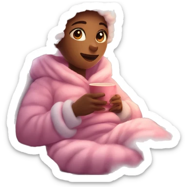 cozy evening pink christmas mood sticker
