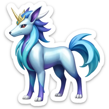 Shiny Colorful Cobalion-Suicune-fakemon (full body) sticker