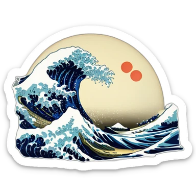 the great wave off kanagawa sticker