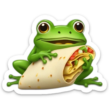 a frog eating a burrito sticker