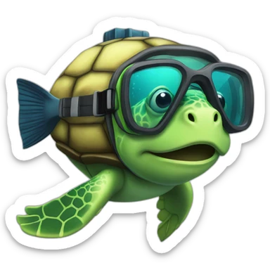 scuba turtle sticker