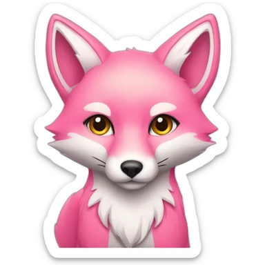 pink fox sticker