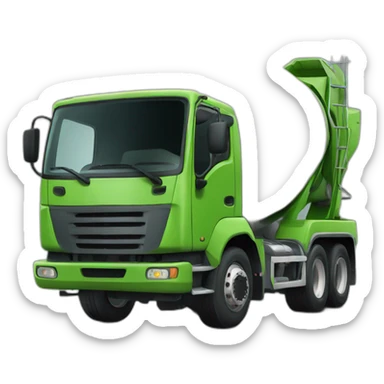 green concrete mixer truck sticker