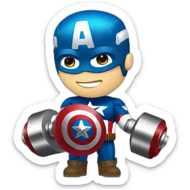 Captain America with dumbbells  sticker