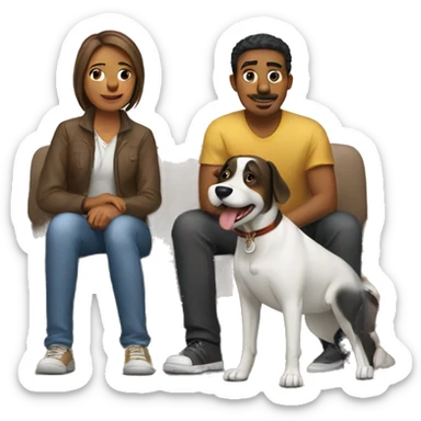 People stay with dog sticker