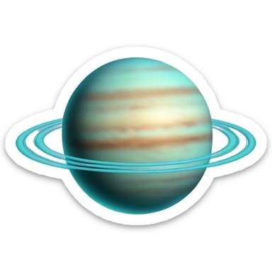 uranus planet with smal rings sticker