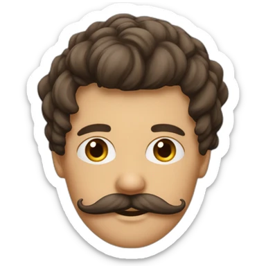 Une personne avec les cheveux court sur le côté brun avec une moustache carré en dessous du nez sticker