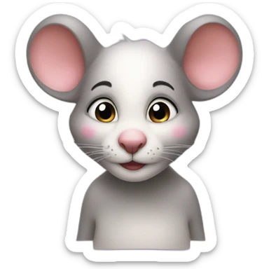 Une souris avec du maquillage sticker
