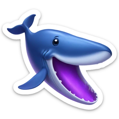 Blue whale purple, open mouth sticker