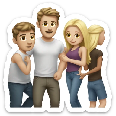 white guy picking up white girl boyfriend and girlfriend sticker