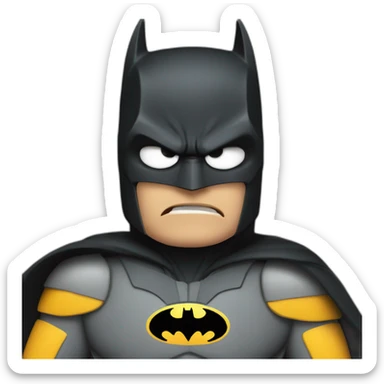 angry little batman takes a selfie sticker