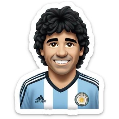 maradona argentina young smile sticker
