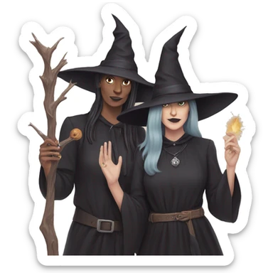 witchy duo album cover sticker