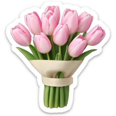 Cute Bouquet of Light pink tulips sticker