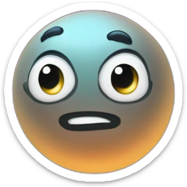 planet Mercury with a cartoon saluting face with big courageous eyes sticker