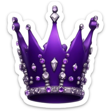 very dark purple crown with small dark Vicrorian style crystals and club marks sticker