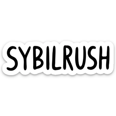 The text "SYBILRUSH" written clearly sticker