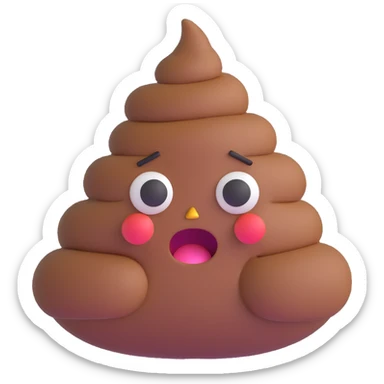 frowning poop sticker